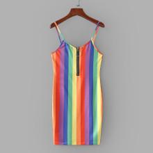 Shein Rainbow Stripe Cami Dress