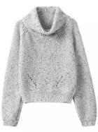 Shein Grey High Neck Crop Knit Sweater