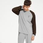 Shein Men Color-block Raglan Sleeve Pullover & Pants Pj Set