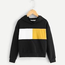 Shein Girls Color Block Hoodie