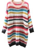 Shein Multicolor Striped Drop Shoulder Sweater Dress