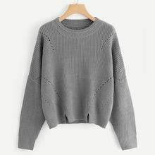 Shein M-slit Front Eyelet Jumper