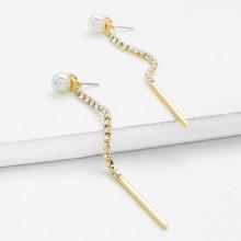 Shein Bar Design Long Drop Earrings With Jewelry