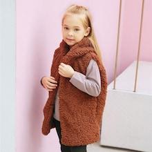 Shein Toddler Girls Faux Fur Hooded Vest Jacket