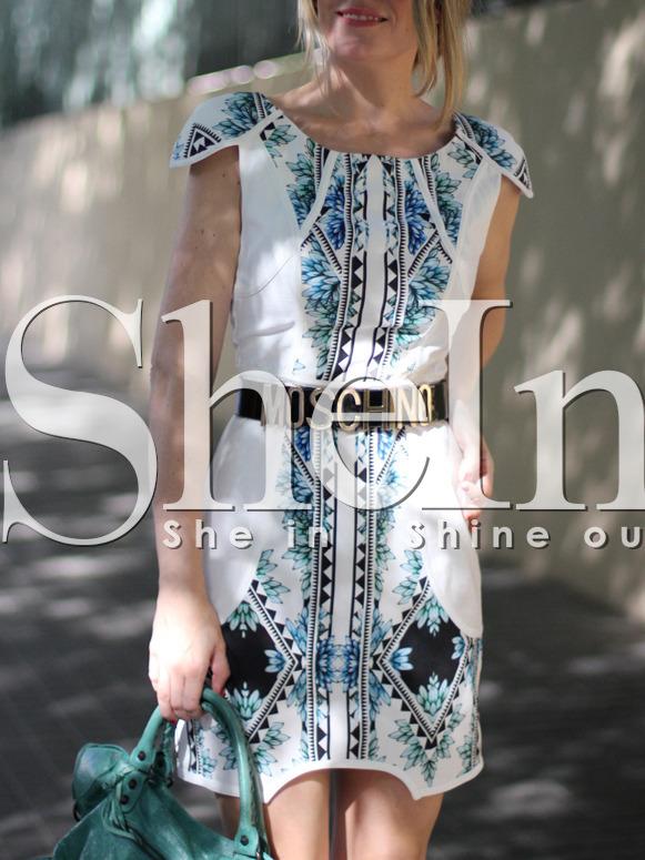 Shein Aztec Print Cap Sleeve Dress