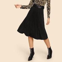 Shein Adjustable Belted Solid Skirt