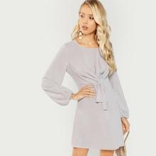 Shein Bishop Sleeve Knot Dress