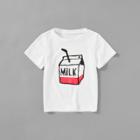 Shein Girls Milk Box Print T-shirt