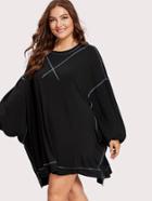 Shein Contrast Stitch Dolman Sleeve Dress