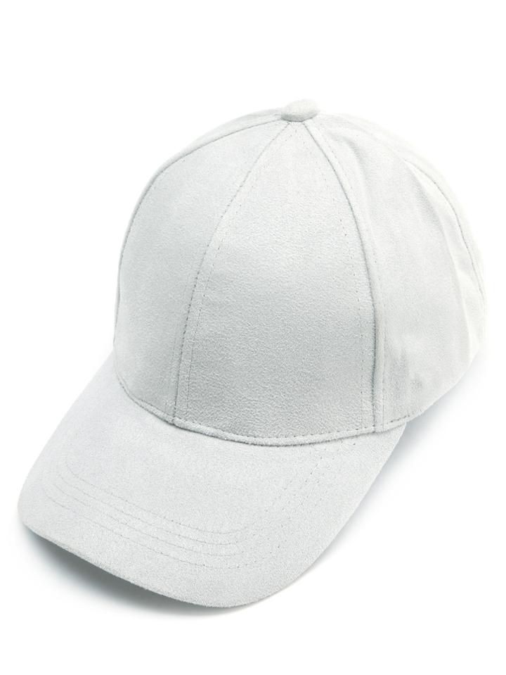 Shein Grey Faux Suede Baseball Cap