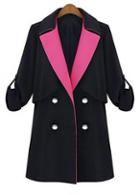 Rosewe Autumn Double Breasted Trench Coats Rose And Black