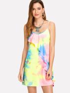 Shein Tie Dye Ruffle Cami Dress