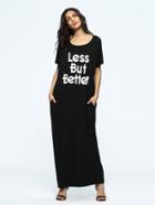 Shein Slogan Print Maxi Long Dress