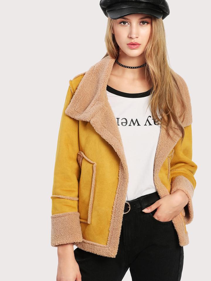 Shein Faux Fur Shearling Jacket