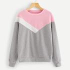 Shein Color-block Teddy Sweatshirt