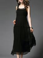 Shein Black Strap Backless Maxi Dress