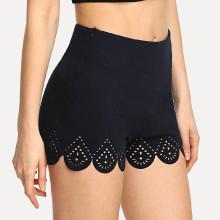 Shein Laser Cut Scallop Skinny Shorts