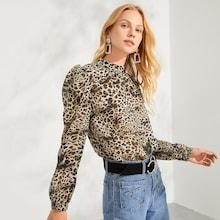 Shein Leopard Print Mock Tee