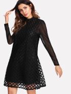 Shein Contrast Mesh Cut Out Dress