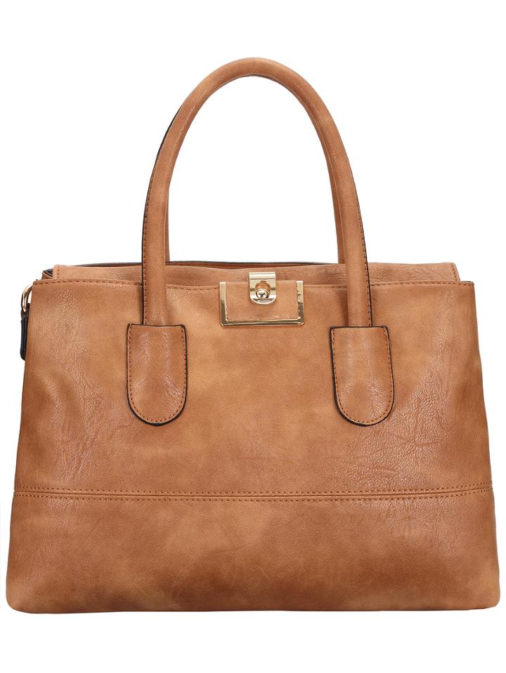 Shein Brown Metal Buckle Pu Tote Bag