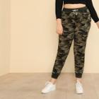 Shein Plus Camo Print Tapered Sweatpants