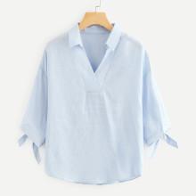 Shein Drop Shoulder Knot Cuff Top