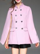 Shein Pink Collar Split Sleeve Cape Coat