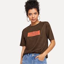Shein Letter Print Tunic Tee