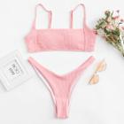 Shein High Leg Rib Bikini Set