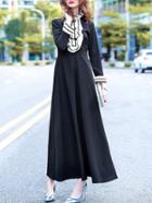Shein Ruffle Neck Maxi Dress