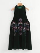 Shein Sequin Detail Velvet Tank Dress