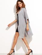 Shein Split Side Kimono Sleeve Zip Up Outerwear