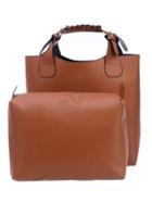 Shein Buckled Handle Tote Bag With Cosmetic Bag