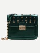 Shein Green Faux Patent Studded Chain Bag