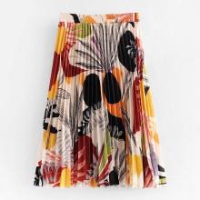 Shein Jungle Print Pleated Skirt