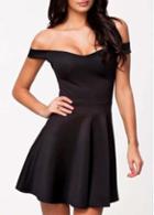 Rosewe Sexy Off The Shoulder A Line Dress Black