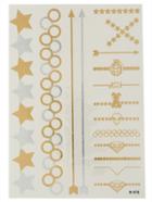 Shein Geomectric Gold Stamping The Olympic Rings And Star Tattoos