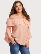 Shein Off Shoulder Flounce Sleeve Tiered Top