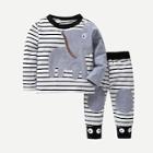 Shein Toddler Boys Elephant & Stripe Pattern Tee With Pants