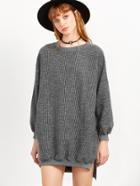 Shein Grey Split Side High Low Sweatshirt Dress