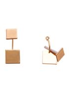 Shein Gold Plated Square Stud Earrings