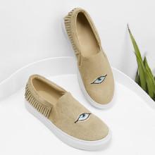 Shein Eye Embroidery Slip On Sneakers