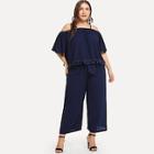 Shein Plus Tassel Detail Cami Top & Wide Leg Pants Set