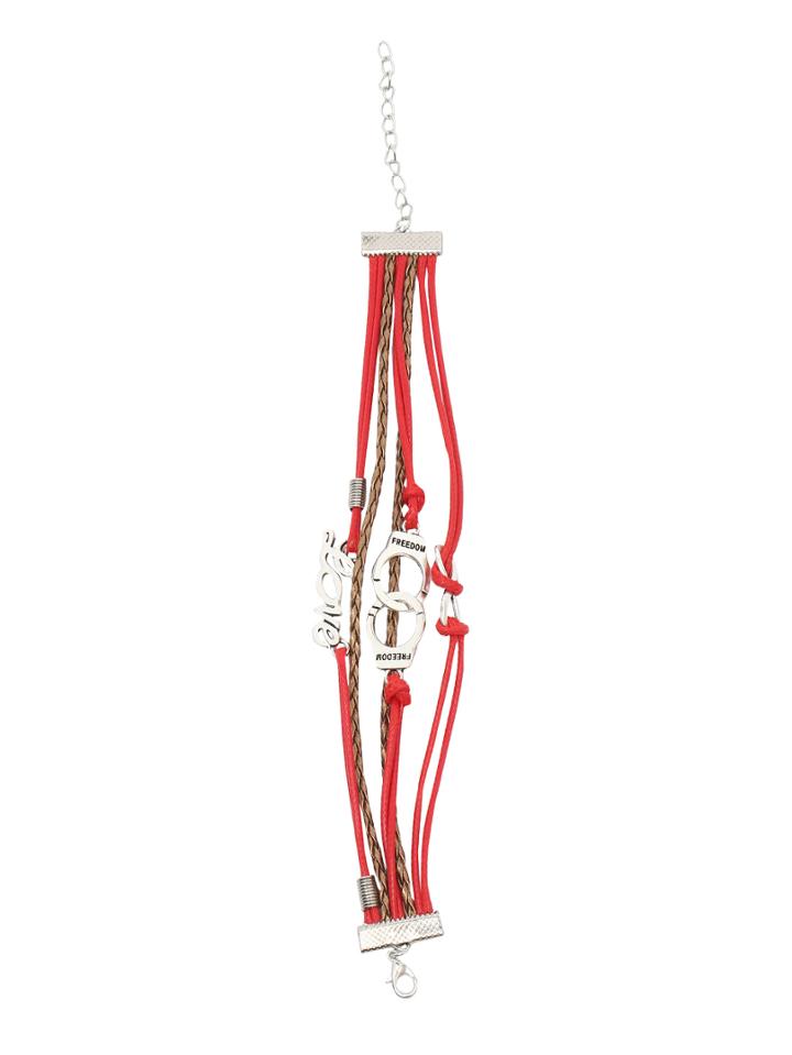 Shein Love Shape Layered Knitted Bracelet