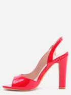 Shein Red Peep Toe Slingback Half D'orsay Sandals