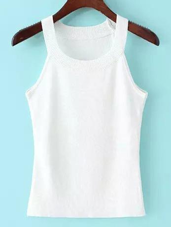 Shein White Strap Slim Sweater Cami