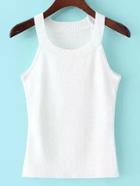 Shein White Strap Slim Sweater Cami
