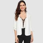 Shein Knotted Sleeve Solid Blazer