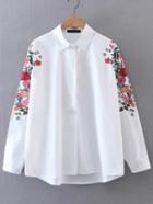 Shein Floral Embroidered Blouse