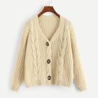 Shein Single Breasted Cable Knit Coat